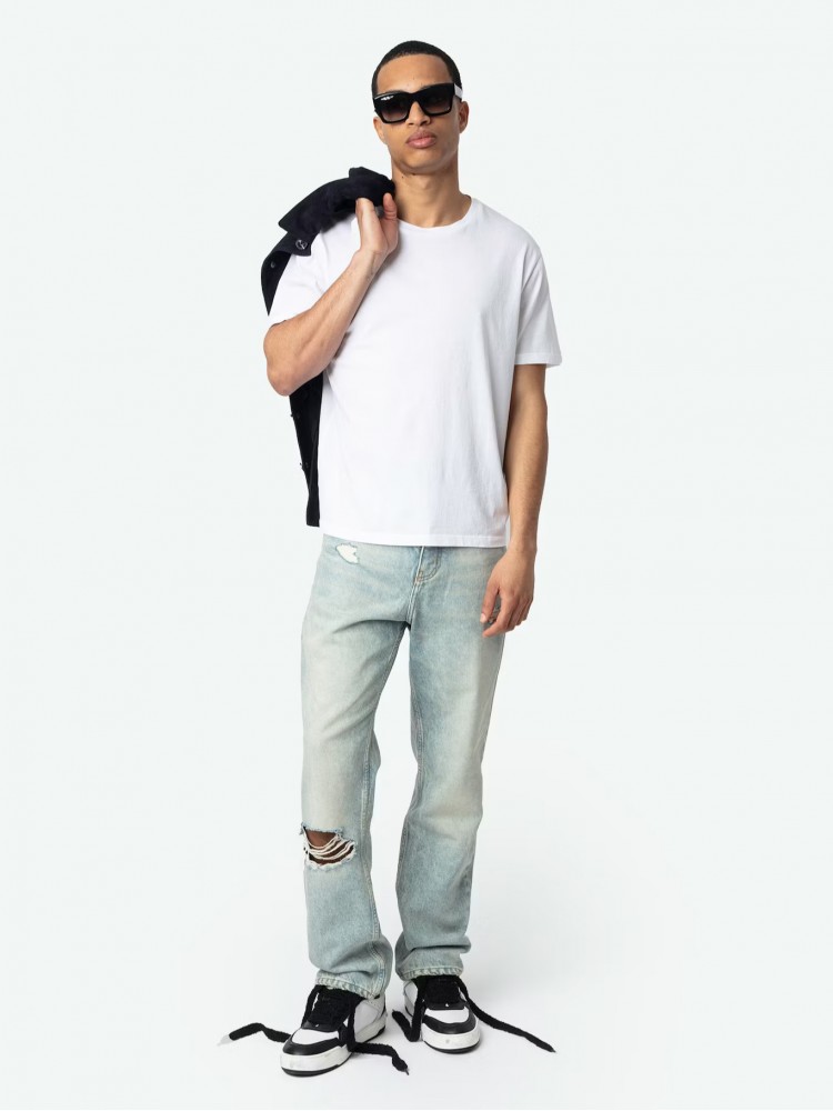 Tシャツ・カットソー ZADIG&VOLTAIRE BIG PALM TREE  T-SHIRT T-shirt en coton gris ZADIG & VOLTAIRE | Marine